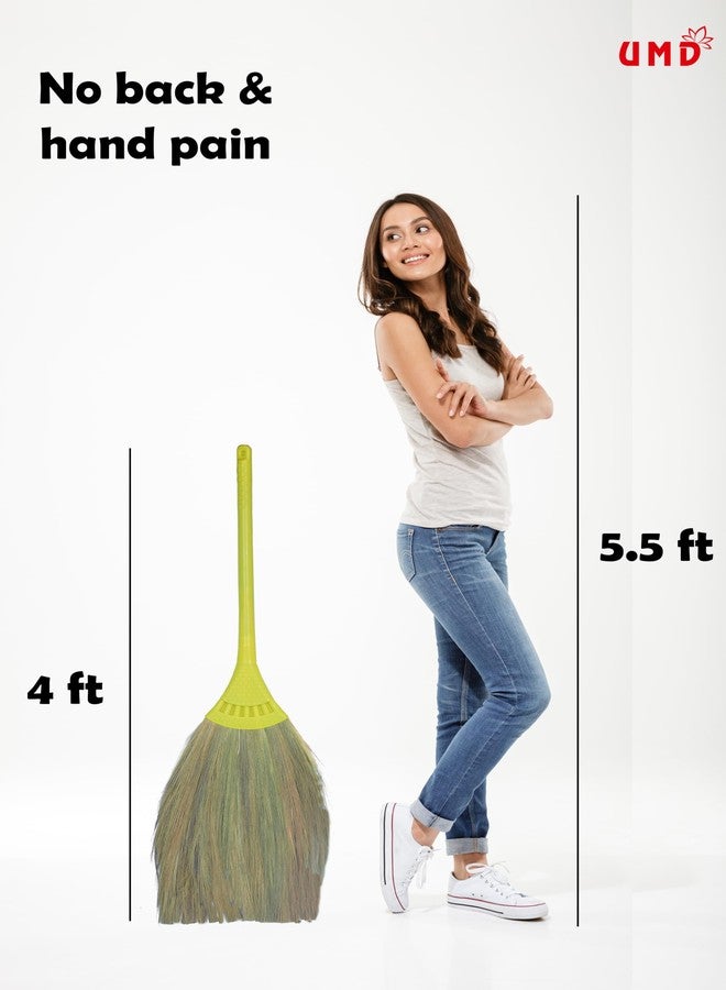 UMD Pack Of 1 Pcs Dustfree 7D Exxxtra Wide Broom Natural Grass Floor Broom Jadoo, Dusting, Sweeping, Jhadu Marne Wala - Image 2